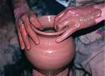 working with clay in Avanos